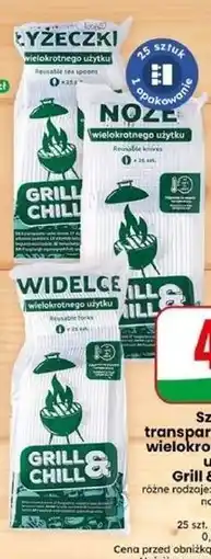 Dino Sztućce transparentne wielokrotnego użytku Grill & Chill oferta