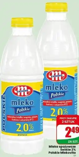 Dino Mleko spożywcze świeże 2% Polskie Mlekovita oferta