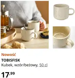 IKEA TOBISFISK Kubek, wzór/beżowy oferta