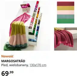 IKEA MARGOSATRÄD Pled, wielobarwny, 130x170 cm oferta