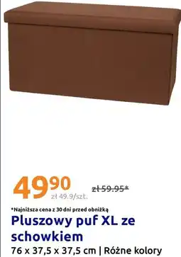 Action Pluszowy puf XL ze schowkiem oferta