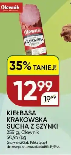 Chata Polska Olewnik Kiełbasa Krakowska sucha z szynki oferta