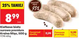 Biedronka Kiełbasa biała surowa premium oferta