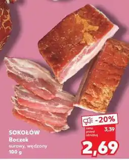 Kaufland Sokołów Boczek surowy, wędzony 100 g oferta