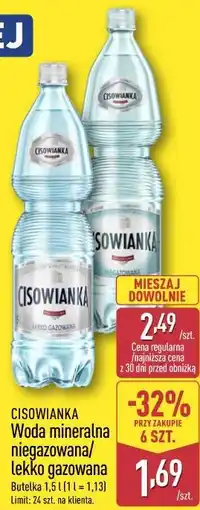 ALDI CISOWIANKA Woda mineralna niegazowana/lekko gazowana oferta