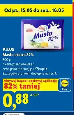 Lidl Masło ekstra 82% Pilos oferta