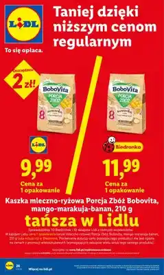 Lidl Kaszka mleczno-ryżowa Porcja Zbóż Bobovita mango-marakuja-banan oferta
