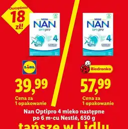 Lidl Mleko następne po 6m-cu Nan Optipro 4 Nestlé oferta