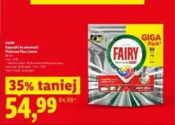 Lidl Kapsułki do zmywarki FAIRY Platinum Plus Lemon oferta