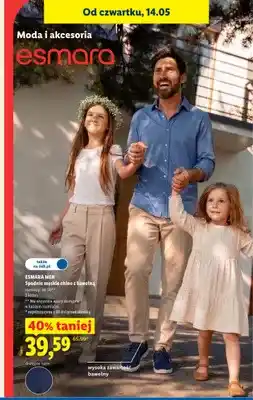 Lidl Spodnie męskie chino z bawełną ESMARA MEN oferta