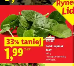 Lidl Szpinak baby polski oferta