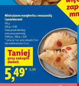 Lidl Minicalzone margherita z mozzarellą i pomidorami oferta