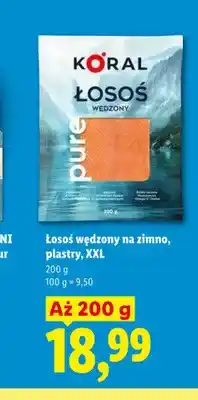 Lidl Łosoś wędzony na zimno plastry XXL Koral oferta