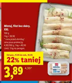 Lidl Mintaj filet bez skóry XXL oferta
