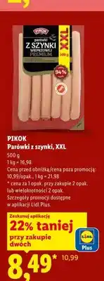 Lidl Parówki z szynki PIKOK XXL oferta