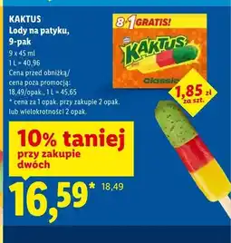 Lidl Lody na patyku KAKTUS 9-pak oferta