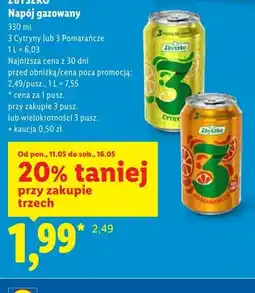 Lidl Napój gazowany Zbyszko 3 Cytryny oferta