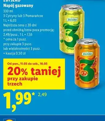 Napój gazowany Zbyszko 3 Cytryny