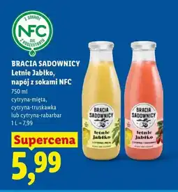 Lidl Letnie Jabłko napój z sokami NFC Bracia Sadownicy cytryna-mięta oferta