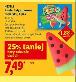 Lidl Lody arbuzowe na patyku Pirulo NESTLÉ 4-pak oferta