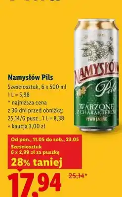 Lidl Piwo Namysłów Pils 6-pak oferta