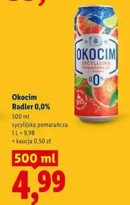 Lidl Piwo bezalkoholowe Okocim Radler 0,0% sycylijska pomarańcza oferta