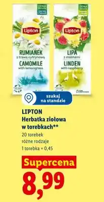 Lidl Herbatka ziołowa Lipton Rumianek z trawą cytrynową oferta