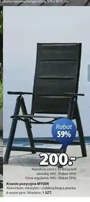 JYSK Krzesło pozycyjne MYSEN aluminium, tekstylen i szybkoschnąca pianka oferta