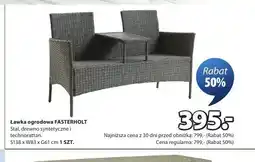 JYSK Ławka ogrodowa FASTERHOLT Stal, drewno syntetyczne i technorattan S138xW83xG61cm oferta