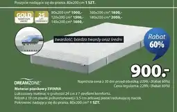 JYSK Materac piankowy DREAMZONE SVINNA 80x200cm oferta