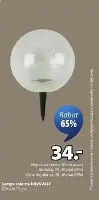 JYSK Lampa solarna HAVSVALE Ś20 x W29cm oferta