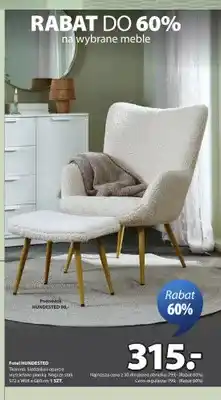 JYSK Fotel HUNDESTED tkanina siedzisko i oparcie wyściełane pianką nogi ze stali S72xW98xG80cm oferta