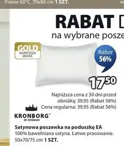 JYSK Satynowa poszewka na poduszkę EA 50x70/75cm oferta
