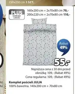 JYSK Komplet pościeli JULIA 140x200cm + 70x80cm oferta