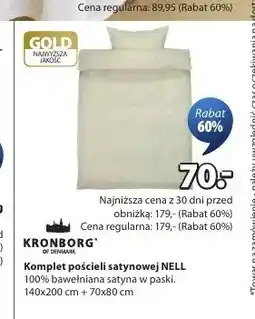 JYSK Komplet pościeli satynowej NELL 140x200cm + 70x80cm oferta