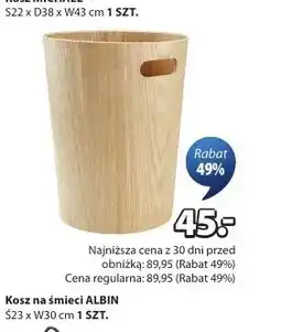 JYSK Kosz na śmieci ALBIN S23xW30cm oferta
