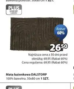 JYSK Mata łazienkowa DALSTORP 100% bawełna 50x80cm oferta