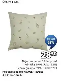 JYSK Poduszka ozdobna AGERTIDSEL 45x45cm oferta