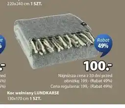 JYSK Koc wełniany LUNDKARSE 130x170cm oferta