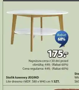 JYSK Stolik kawowy JEGIND lite drewno i MDF Ś80xW45cm oferta