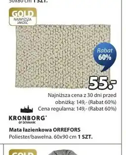 JYSK Mata łazienkowa ORREFORS poliester/bawełna 60x90cm oferta