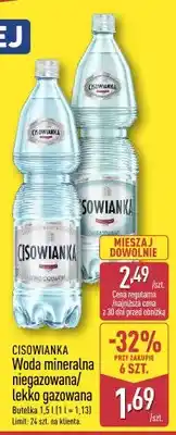 ALDI Woda mineralna niegazowana CISOWIANKA oferta