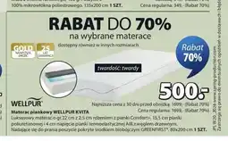 JYSK Materac piankowy WELLPUR KVITA 80x200cm oferta