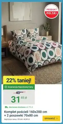 ERLI Komplet pościeli 160x200cm + 2 poszewki 70x80cm oferta
