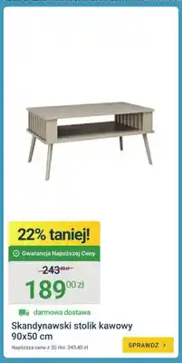 ERLI Skandynawski stolik kawowy 90x50cm oferta