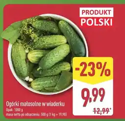 ALDI Ogórki małosolne w wiaderku polskie oferta