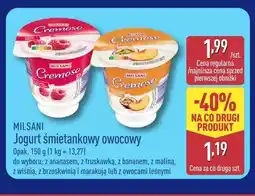 ALDI Jogurt śmietankowy owocowy z truskawką Milsani oferta