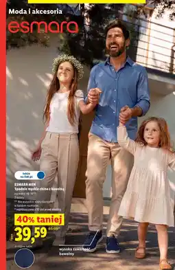 Lidl Spodnie męskie chino z bawełną oferta