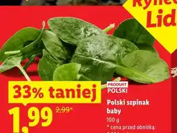 Lidl Polski szpinak baby oferta