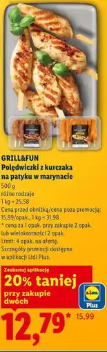 Lidl GRILL&FUN Polędwiczki z kurczaka na patyku w marynacie oferta